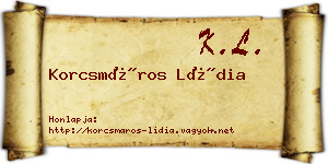 Korcsmáros Lídia névjegykártya
